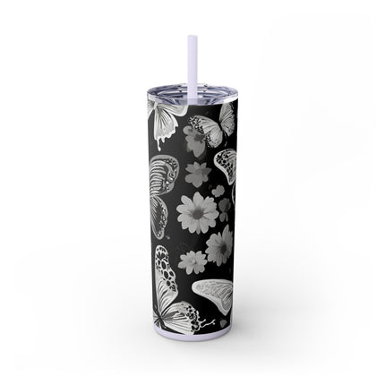 FLOWERS AND BUTTERFLIES Tumbler - Fitness Exercise Gym Workout Drink Holder