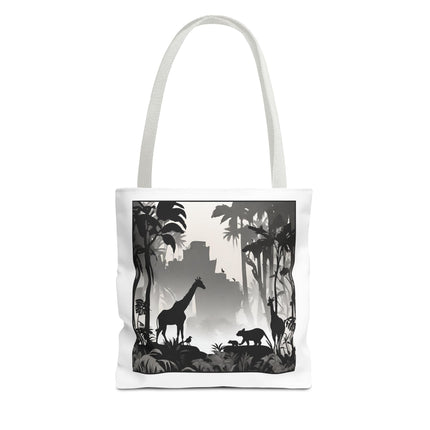 GIRAFFE SILHOUETTE Tote - Savannah Forest Shadow Nature Scene Travel Bag