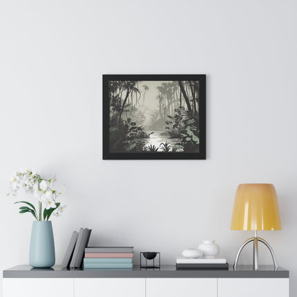 Wall Decor, Jungle Scene, Framed Wall Hanging, Black Shadow Print, Nature Scene Picture, Living Room Poster, Office Scenery