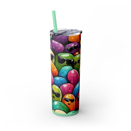 COOL BEANS Skinny Tumbler - Retro Jelly Beans Candy Lover Cup