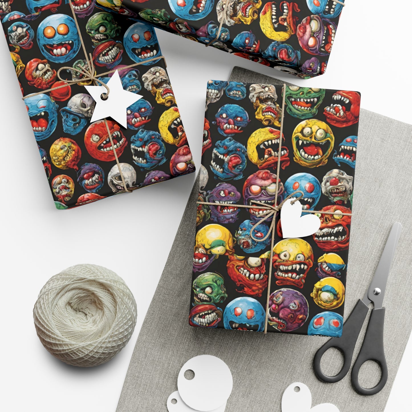 Retro Birthday Wrap | Vintage 80s Toys Madballs Inspired Gift Paper | Saturday Morning Cartoon 1980s Lover Party Wrapping | Special Occasion