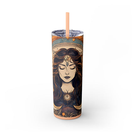 SUN & MOON GODDESS Skinny Tumbler - Lunar Astronomy Wiccan Dreams Cup