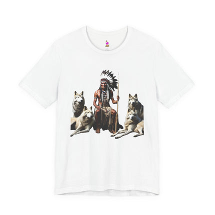 CHIEF WOLF PACK T-Shirt - Native American Wolf Leader Tee