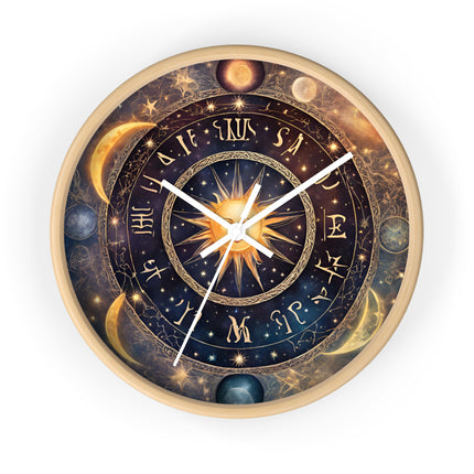 GALAXY CYCLE Wall Clock - Celestial Moon Phases Astronomy Decor