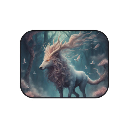 Majestic Myths Car Mats (Set of 4) | Mythological Horned Horse Automobile Accessories | Front & Rear Maned Stallion Floor Auto Truck Gift