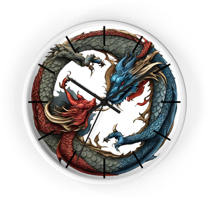 Dragon Clock - Yin Yang Dueling Serpents Wall Decor
