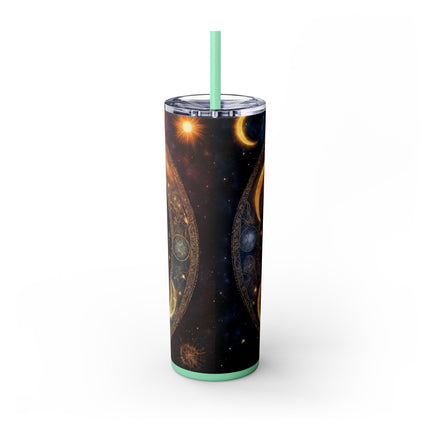 SUN & MOON PHASES Skinny Tumbler - Lunar Cycle Astronomy Night Sky Galaxy Cup