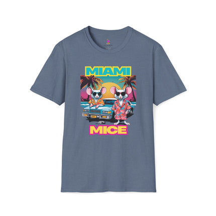 MIAMI MICE 80s TV Spoof T-Shirt - Funny Miami Vice Parody Retro Tee