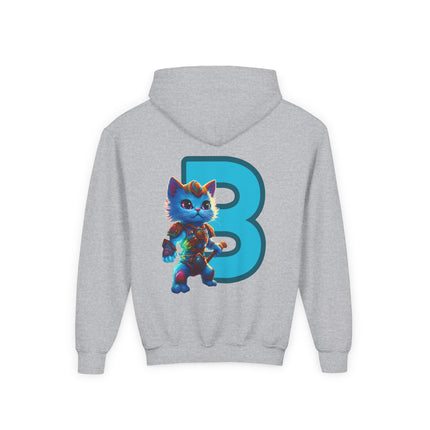 CUSTOM Letter B PERSONALIZED Warrior Cat Boys Hoodie Sweatshirt (ADD NAME TO FRONT)