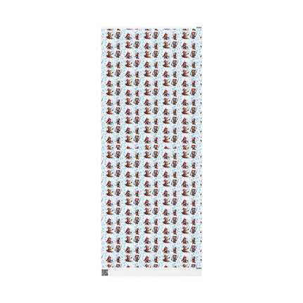 Christmas Wrapping Paper Kitten Warriors Snow Cats White Blue Red Santa Hats Snowflakes Presents Gift Wrap Holiday Gift Wrap Roll