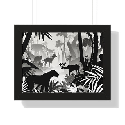 Animal Kingdom Print, Jungle Wall Decor, Wild Animal Scene, Shadow Wall Hanging, Nature Picture, Living Room Poster, Office Scenery