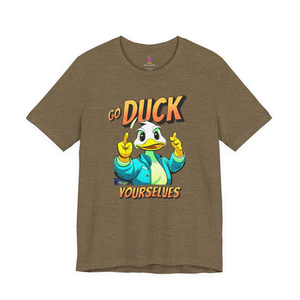 GO DUCK YOURSELVES Profane Quack T-Shirt - Funny Duck Wordplay Humor Tee