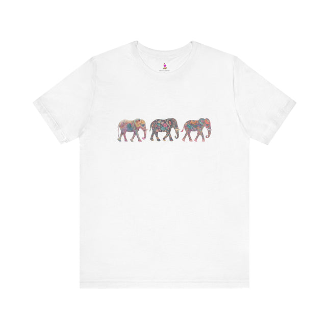 ELEPHANT MARCH T-Shirt - Majestic Animal Herd Art Tee