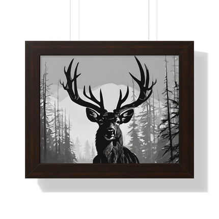MAJESTIC BUCK WINTER SCENE - Deer Hunter Framed Wall Art