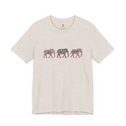 ELEPHANT MARCH T-Shirt - Majestic Animal Herd Art Tee