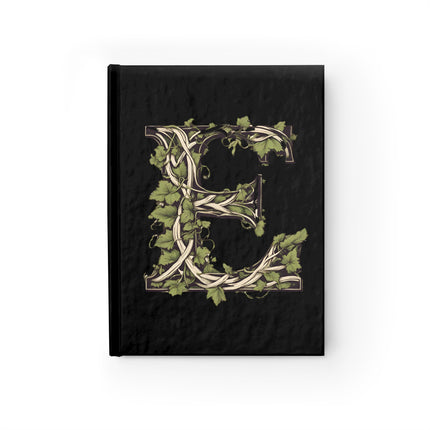 Personalized Letter E Diary | Custom Companion Journal | Hardcover Daily Life Log Black Book | Birthday, Wedding, Grandma, Grandmother Gift