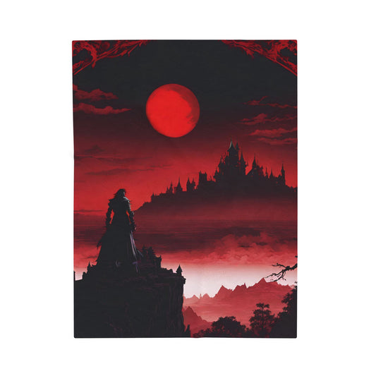 Castlevania Belmont Video Game Blanket | What A Horrible Night to Traverse the Darkness Fleece Throw | Dracula Castle Bed or Couch Cover