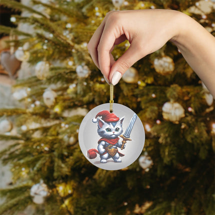 KITTEN WARRIOR Christmas Ornament