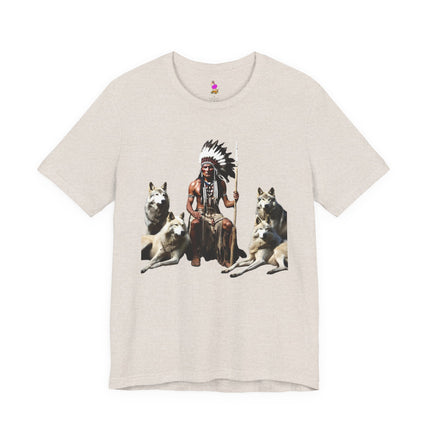 CHIEF WOLF PACK T-Shirt - Native American Wolf Leader Tee