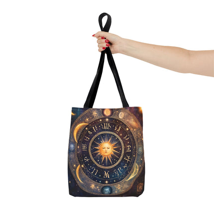 Moon Phases Tote Bag | Lunar Cycle Astronomy Wiccan Grocery Bag | Solstice Home Office Laptop Carrier | Solar System Travel Overnight Gift