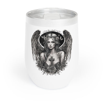 HOLY BROKEN ANGEL Wine Tumbler - Angelic Fragility Mystical Beauty Cooler