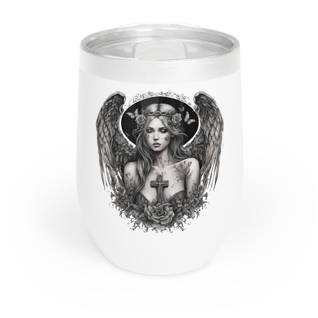 HOLY BROKEN ANGEL Wine Tumbler - Angelic Fragility Mystical Beauty Cooler