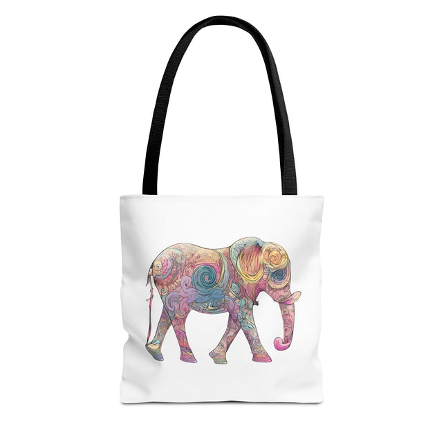 Elephant Lovers Tote | Majestic Color Pattern Custom Grocery Bag | Animal Gift Office Travel Carrier | Wild Woodland Business Traveler