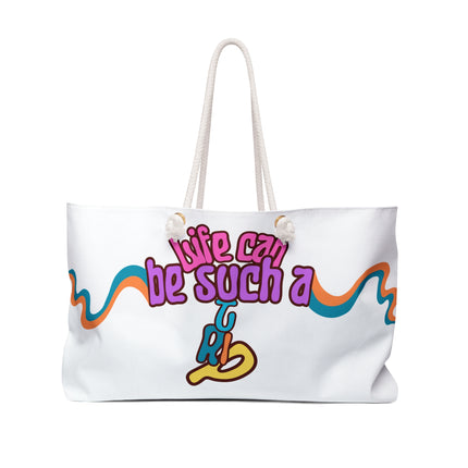 Mushroom Vibe Travel Gift | Trippy Psychedelic 70s Weekend Bag | Rainbow Hippie Overnight Carrier | Seventies Love Stoner Trendy Traveler