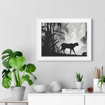 CHEETAH PREDATOR SHADOW - Wild Leopard Jungle Framed Wall Art