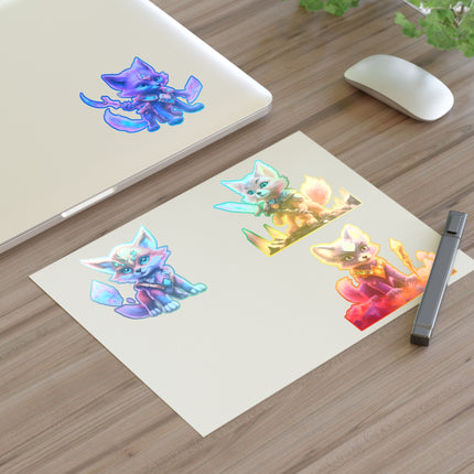 CRYSTAL GUARDIAN FOXES Kids Stickers