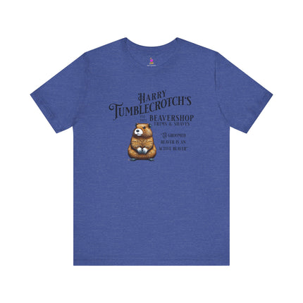 HARRY TUMBLECROTCH'S BEAVERSHOP T-Shirt - Funny Barbershop Parody Adult Humor Tee