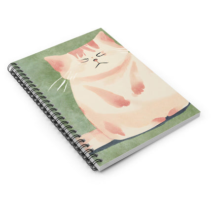 Embarassed Offended Cat Unhappy Kitty Spiral Notebook Rule Line Paper A5 6x8 Inch Size Journal Cat Lovers Gift