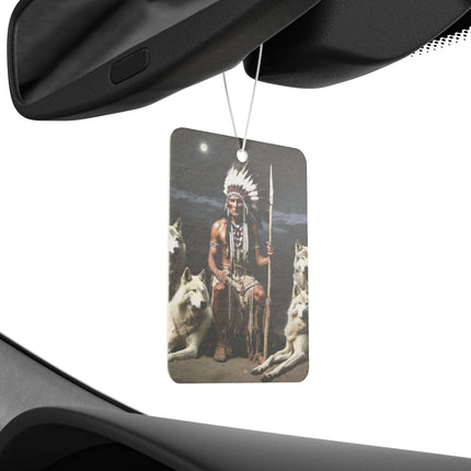 Indian Chief with Wolves Car Air Freshener