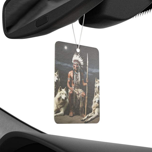 Indian Chief with Wolves Car Air Freshener