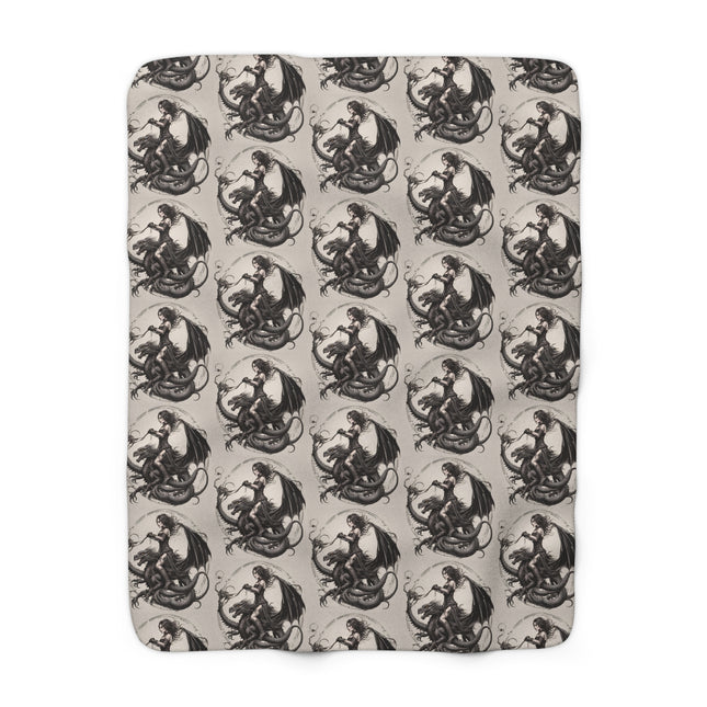 GOTHIC DRAGON RIDER Fleece Blanket