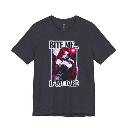 BITE ME...IF YOU DARE T-Shirt Provocative Seductive Sexy Cartoon Tee