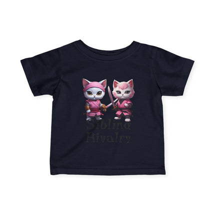 SIBLING RIVALRY Warrior Cat Samurais T-Shirt - Funny Feline Battle Art Tee