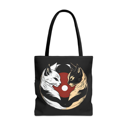 Cat Lovers Tote | Moon Lit Love Cat Grocery Bag | Feline Frisky Office Travel Carrier | Moonlight Kittens Cotton Traveler Tote