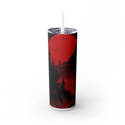 STANDING AT THE PRECIPICE OF EVIL - Video Game Inspired Insulated Skinny Tumbler