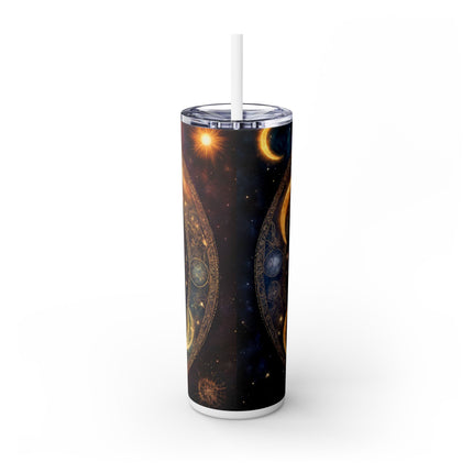 SUN & MOON PHASES Skinny Tumbler - Lunar Cycle Astronomy Night Sky Galaxy Cup
