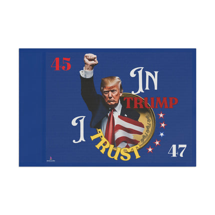 President Donald Trump Fight Gold Coin House Flag | 2024 Election Banner | Freedom Fight Christian American Loving Religion Voter Yard Gift