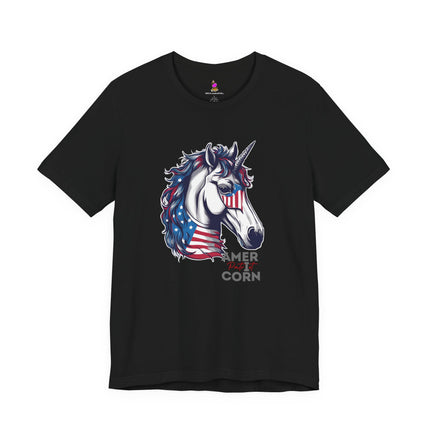 AMERiCORN PATRIOT Patriotic Unicorn T-shirt (No sleeve print) - Freedom Loving Unicorn Tee