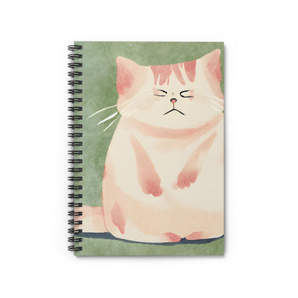 Embarassed Offended Cat Unhappy Kitty Spiral Notebook Rule Line Paper A5 6x8 Inch Size Journal Cat Lovers Gift