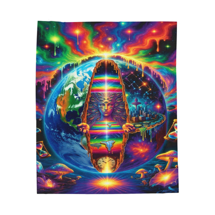 PSYCHEDELIC ALL SEEING SPACE TIME DEITY Trippy Blanket