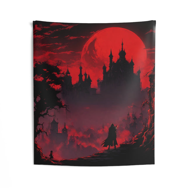 BLOODSHED & DEATH CURSE THE TOWN OF MADNESS Video Game Room Inspired Art Tapestry