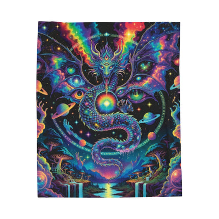 TRIPPY DRAGON KEEPER Psychedelic Blanket