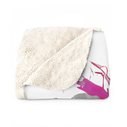 UNHOODED SKELETON 80's Cartoons Inspired Splash Abstract Art Sherpa Fleece Blanket