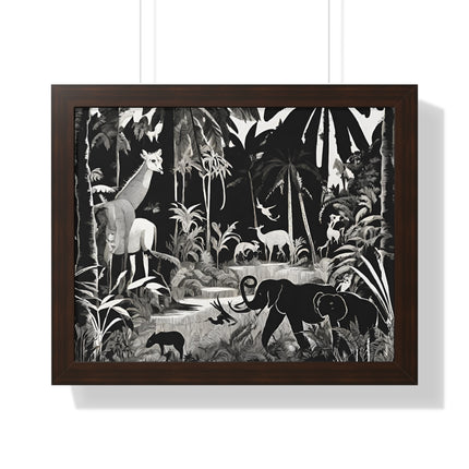Animal Kingdom Print, Jungle Wall Decor, Elephant Picture, Shadow Wall Hanging, Giraffe Picture, Living Room Poster, Office Scenery