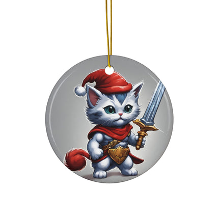KITTEN WARRIOR Christmas Ornament