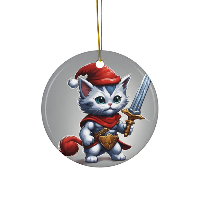 KITTEN WARRIOR Christmas Ornament